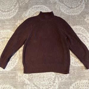 JCrew roll neck chocolate brown sweater